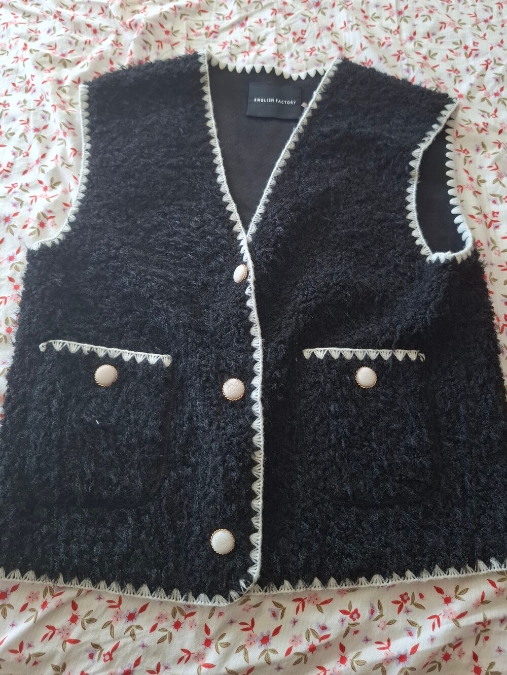 NEW! English Factory Premium Shearling Vest / L